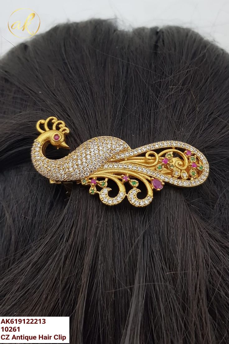 Anitique Hair Clip With Peacock Work Designed