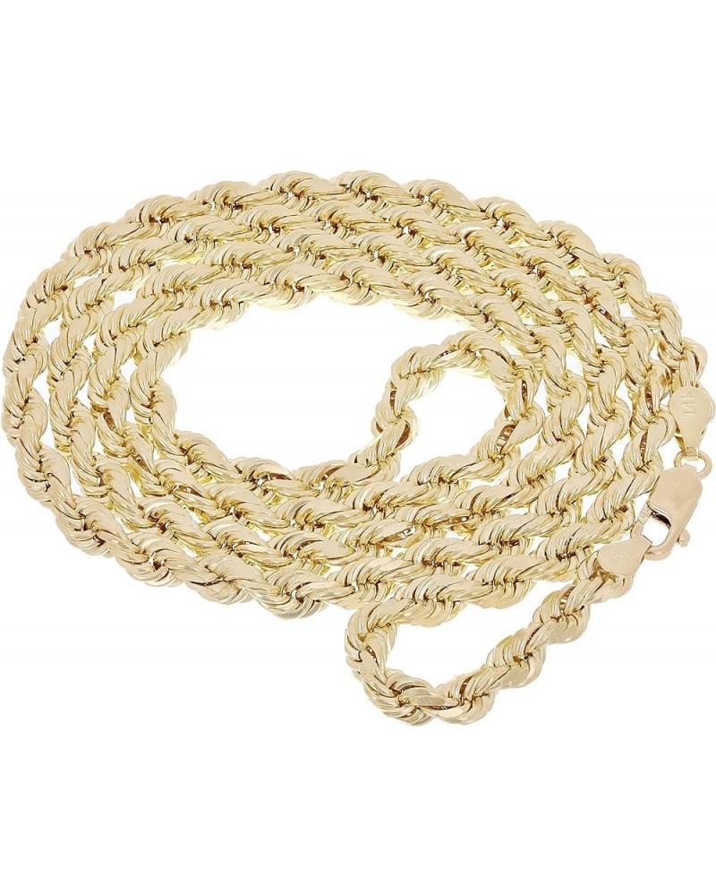 Solid 14k Gold Rope Chain - Thin Rope Link Chain Necklace - Mens and Womens Jewelry Made with Hypoallergenic Yellow 14 Karat ...