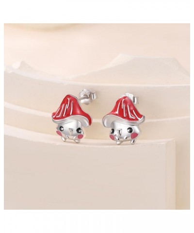 Mushroom Earrings Hypoallergenic 925 Sterling Silver Mushroom Stud Earrings Cute Mushroom Jewelry Gifts For Girls Women Teens...