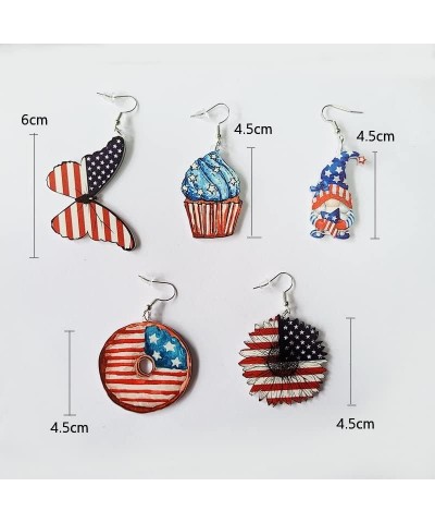 Cute Patriotic American Flag Acrylic Drop Dangle Earrings Independence Day Earrings 4th of July Earrings Gifts for Women Girl...