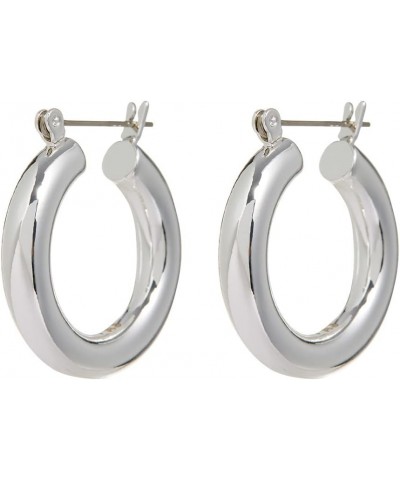 Baby Amalfi Tube Hoop Earrings in Polished Rhodium Plated $21.50 Earrings