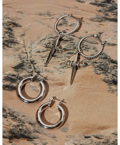 Baby Amalfi Tube Hoop Earrings in Polished Rhodium Plated $21.50 Earrings