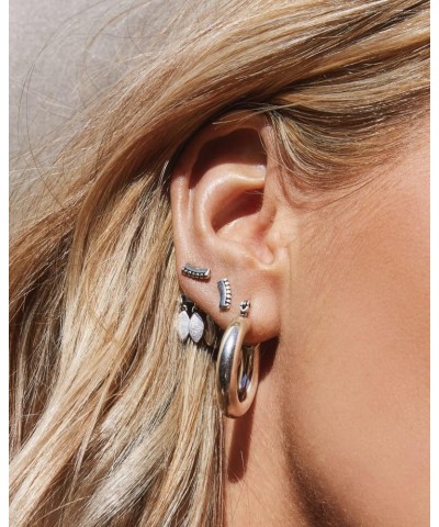 Baby Amalfi Tube Hoop Earrings in Polished Rhodium Plated $21.50 Earrings