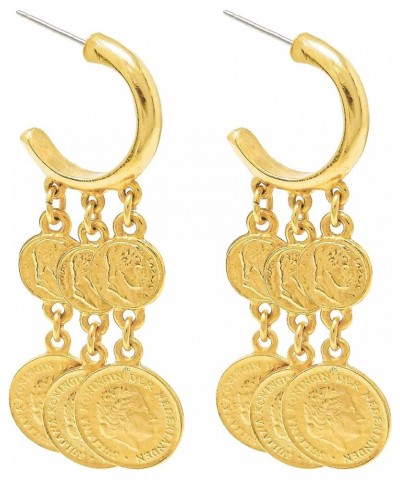 Ben-Amun Moroccan Coin Vintage Dangle Earrings, New York Fashion 24K Gold Plated Jewelry Gold Coins $30.01 Earrings