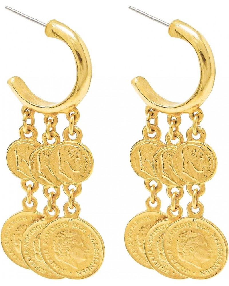 Ben-Amun Moroccan Coin Vintage Dangle Earrings, New York Fashion 24K Gold Plated Jewelry Gold Coins $30.01 Earrings