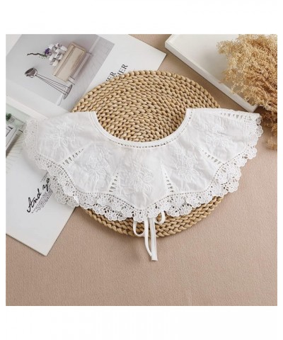 White Detachable Collar Floral Fake Collar Mini Cape False Collar for Women Girls A-white $8.79 Necklaces