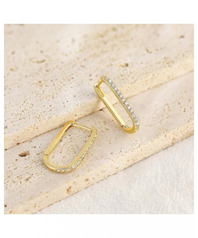 Gold Huggie Earrings Small Huggie Hoop Earrings for Women 14K Gold Plated Hypoallergenic Cubic Zirconia Huggies Mini Hoop Ear...