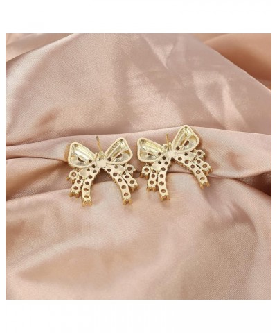 Bow Tie Bowknot Ribbon Earrings for Women Girls Cute Bow Stud Statement Earrings Gold Silver Stud Dangle Earrings Gifts bow 1...