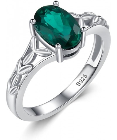 925 Sterling Silver Celtic Knot Ring 8x6 mm Oval Cut Gemstone Birthstone Engagement Ring for Women 13 05.Emerald $40.85 Rings