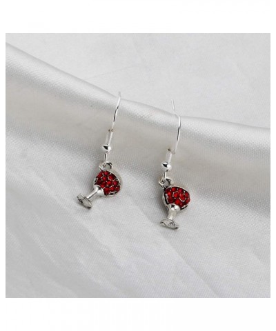 Tiny Red Wine Earrings Wine Drinker Enthusiast Jewelry Wine Lover Gift for Her Red Wine Earrings $9.11 Earrings