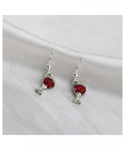 Tiny Red Wine Earrings Wine Drinker Enthusiast Jewelry Wine Lover Gift for Her Red Wine Earrings $9.11 Earrings