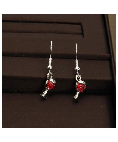 Tiny Red Wine Earrings Wine Drinker Enthusiast Jewelry Wine Lover Gift for Her Red Wine Earrings $9.11 Earrings