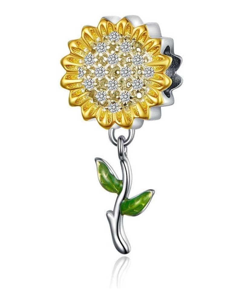 Sunflower Charm 925 Sterling Silver Sun Charm Flower Charm Love Gift Charm for Pandora Charm Bracelet Sunflower $11.95 Bracelets