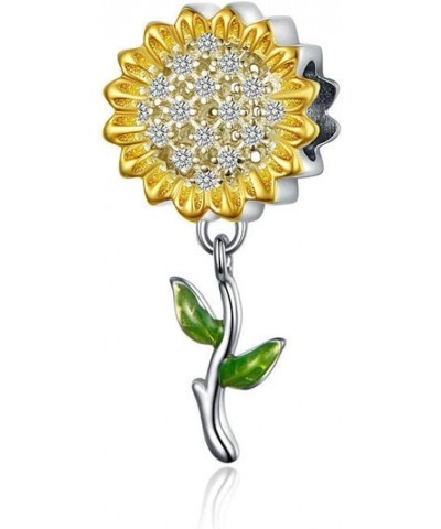 Sunflower Charm 925 Sterling Silver Sun Charm Flower Charm Love Gift Charm for Pandora Charm Bracelet Sunflower $11.95 Bracelets