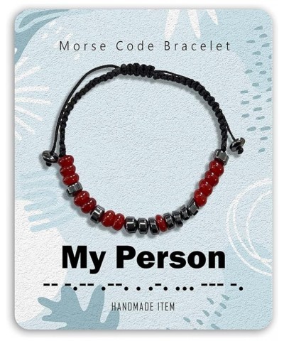 Inspirational Morse Code Bracelets Gifts for Best Friends Motivational Encouragement Adjustable Wrap Bracelets Style-Red Onyx...