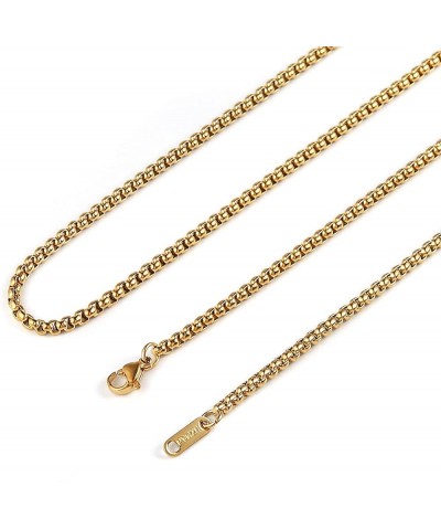 3.0mm Women Men Silver Stainless Steel Rolo Cable Wheat Chain Link Necklace 16-30 Inch Gold 28.0 Inches $6.23 Necklaces