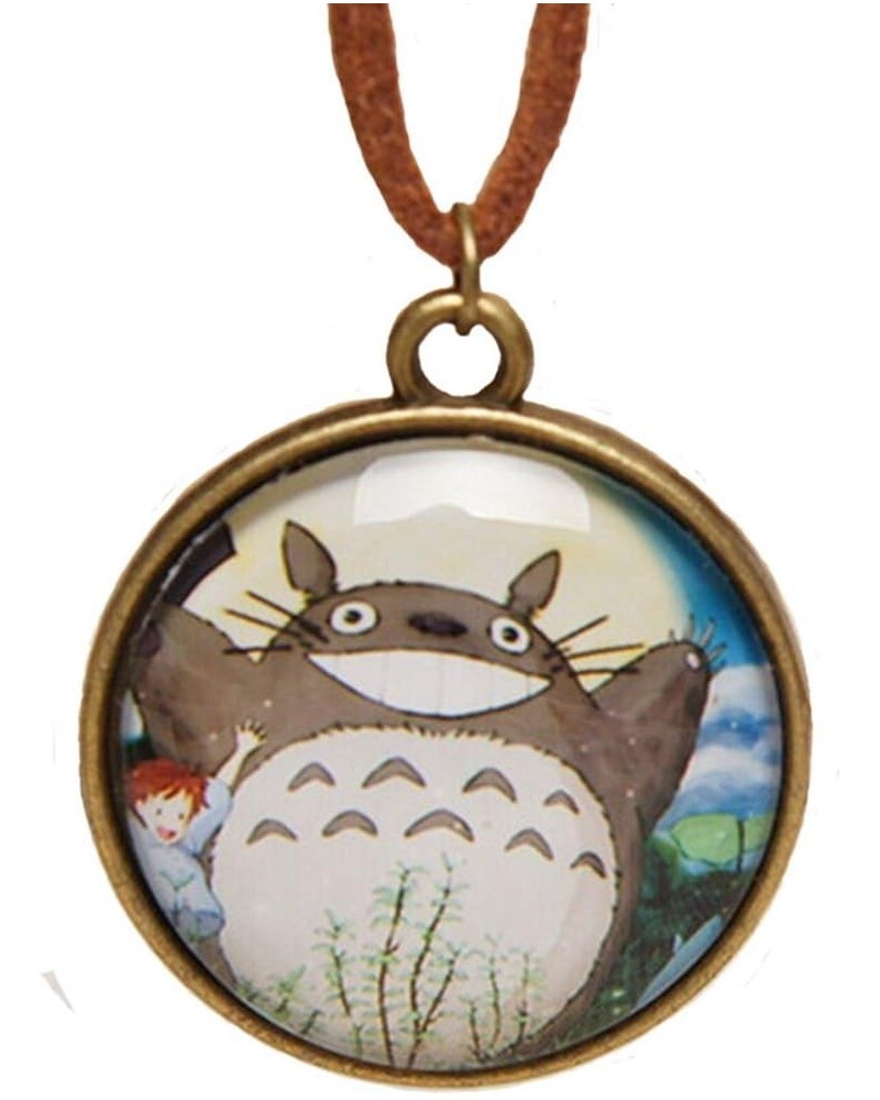 Anime My Neighbor Totoro Inspired Picture Dome Charm with Brown Rope Bracelet $9.44 Necklaces