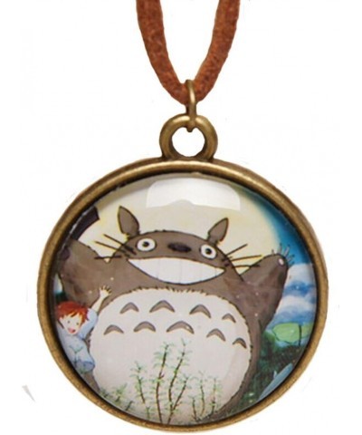 Anime My Neighbor Totoro Inspired Picture Dome Charm with Brown Rope Bracelet $9.44 Necklaces