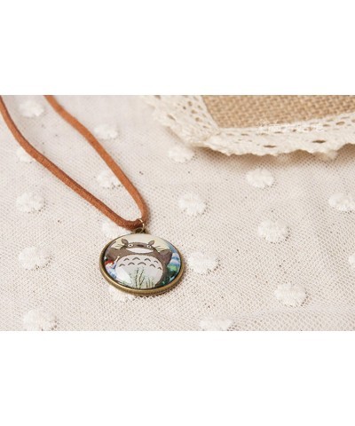 Anime My Neighbor Totoro Inspired Picture Dome Charm with Brown Rope Bracelet $9.44 Necklaces