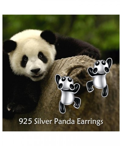 Animals Stud Earrings Sterling Silver Animals Stud Earrings Animals Hoops Birthday Holiday Party Gifts for Women Girls panda ...