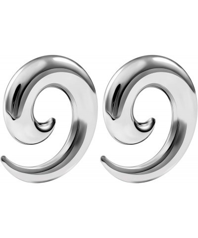 Pair of 316L Surgical Steel Taper Spiral Expander Hollow Piercing Jewelry Stretcher Ear Plugs Stretching Earring A04:Steel, 0...