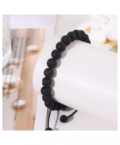 8mm Natural Stone Bracelet for Women Men Healing Crystal Bracelets Semi-Precious Gemstone Beaded Bracelets Lava Rock $7.96 Br...