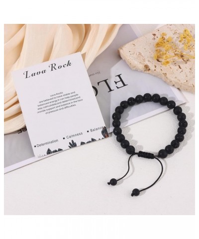 8mm Natural Stone Bracelet for Women Men Healing Crystal Bracelets Semi-Precious Gemstone Beaded Bracelets Lava Rock $7.96 Br...