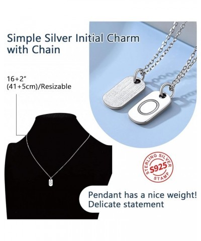 Solid Silver Initial Necklace with S925 Stamp, 26 Alphabets Tiny Dog Tag for Women/Men, Send Gift Box J $8.09 Necklaces