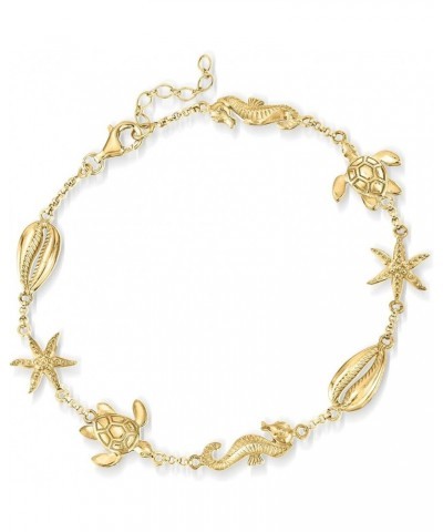 Sea Life Anklet 18kt Yellow Gold Over Sterling 10.0 Inches $50.96 Anklets