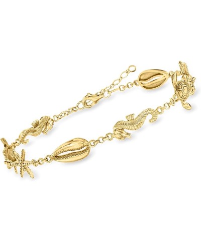 Sea Life Anklet 18kt Yellow Gold Over Sterling 10.0 Inches $50.96 Anklets