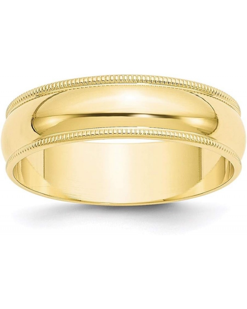 10k Yellow Gold 6mm Lightweight Milgrain Half Round Shape Wedding Band Ring $128.48 Rings