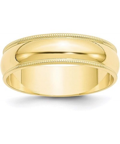 10k Yellow Gold 6mm Lightweight Milgrain Half Round Shape Wedding Band Ring $128.48 Rings