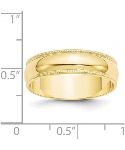 10k Yellow Gold 6mm Lightweight Milgrain Half Round Shape Wedding Band Ring $128.48 Rings