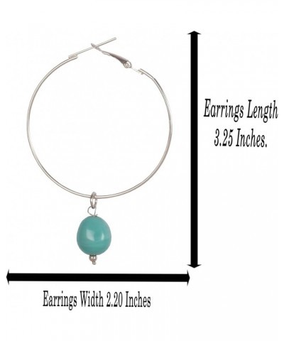 Classic Hoop Earrings small large jewelry in Gold or Silver Tone For Women. D604 Black Blue Turquoise $10.99 Earrings