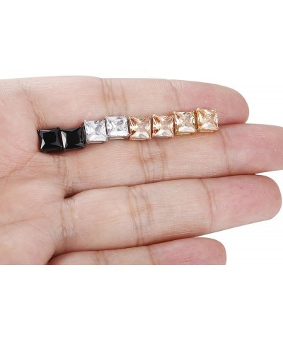 4 Pairs Stainless Steel Stud Earrings for Men Women Ear Piercing Earrings Cubic Zirconia Inlaid,3-8 mm Square 6mm $10.63 Earr...