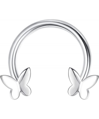 Cute Septum Jewelry Star Septum Ring 16G Septum Rings Stainless Steel Cool Septum Rings Heart Butterfly Septum Ring butterfly...