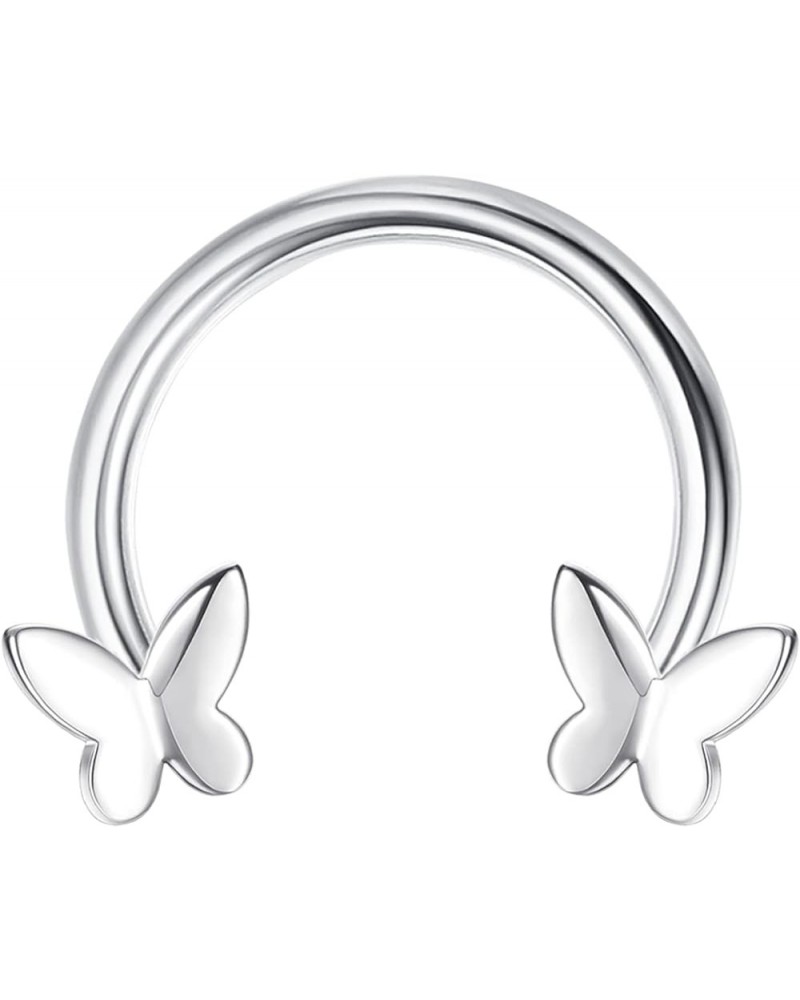 Cute Septum Jewelry Star Septum Ring 16G Septum Rings Stainless Steel Cool Septum Rings Heart Butterfly Septum Ring butterfly...