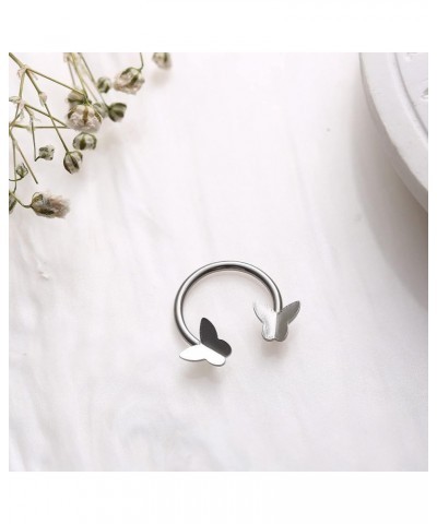 Cute Septum Jewelry Star Septum Ring 16G Septum Rings Stainless Steel Cool Septum Rings Heart Butterfly Septum Ring butterfly...