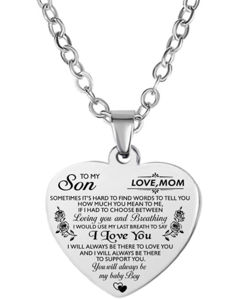 Inspiration Necklace Gifts for Daughter Son Christmas Birthday Gifts I Love You Heart Pendant Jewelry Necklace from Mom Dad M...