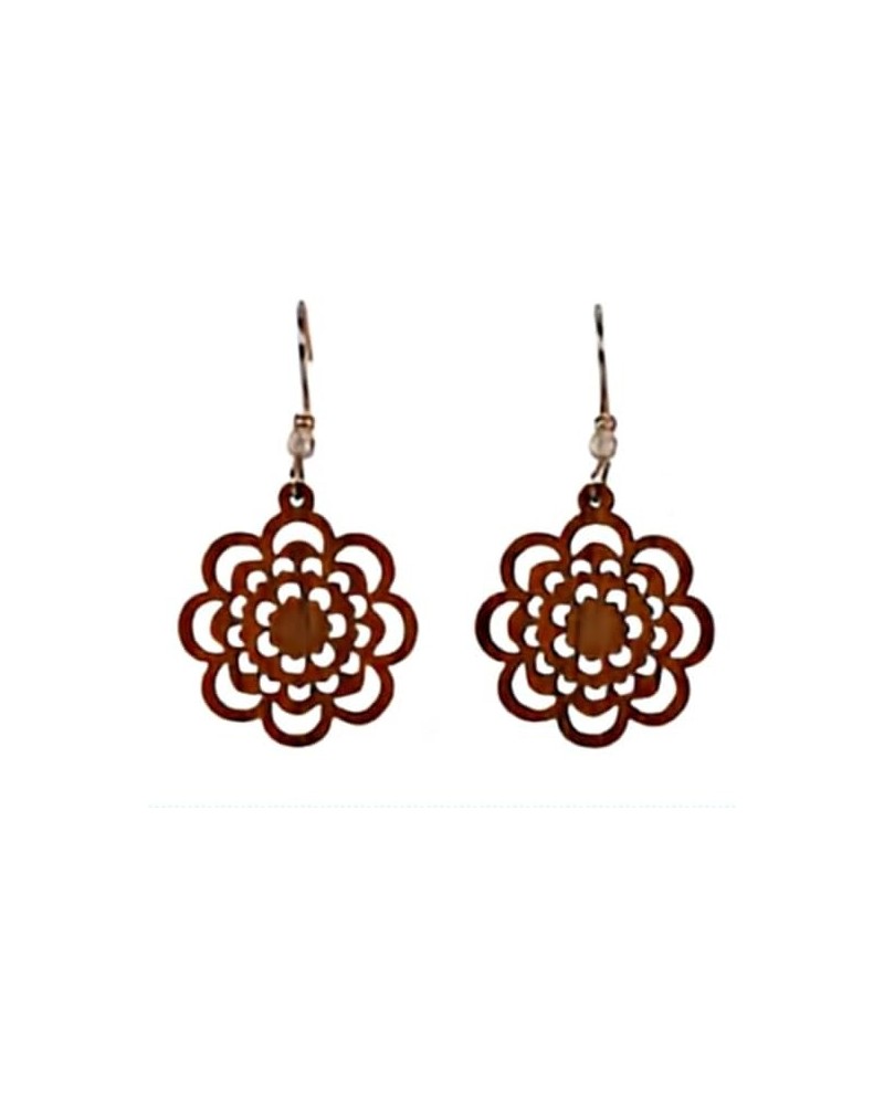 Woodcutts Natural Wood Earrings Willow 869,Round Repeated Flower Daisy,Small Cherry,Handcrafted Laser Cut Earring Made Using ...