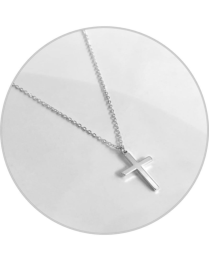 Cross Necklace for Women,18K Gold/Silver Plated Tiny Cubic Zirconia Cross Pendant Necklace for Women Simple Layered Cross Nec...