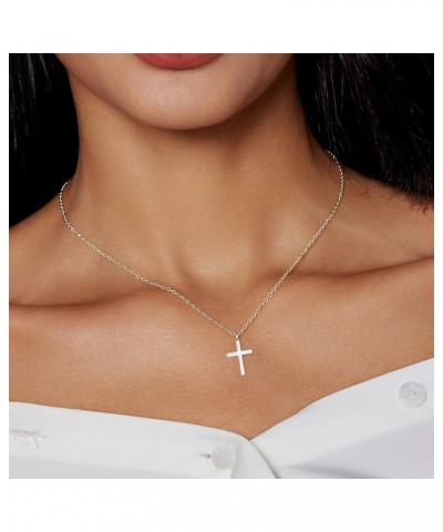 Cross Necklace for Women,18K Gold/Silver Plated Tiny Cubic Zirconia Cross Pendant Necklace for Women Simple Layered Cross Nec...