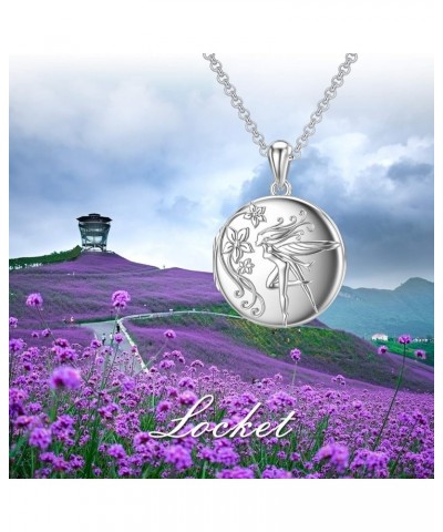 Sunflower/Fairy/Angel Locket for Women that Hold 2 Pictures Sterling Silver Photo Locket Necklace Locket Jewelry for Women Gi...