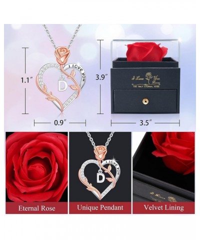 Romantic Gifts ??????? ???????? ??? ????? Rose Heart Pendant Necklace with Rose Gift Box, Mothers Day Christmas Anniversary B...