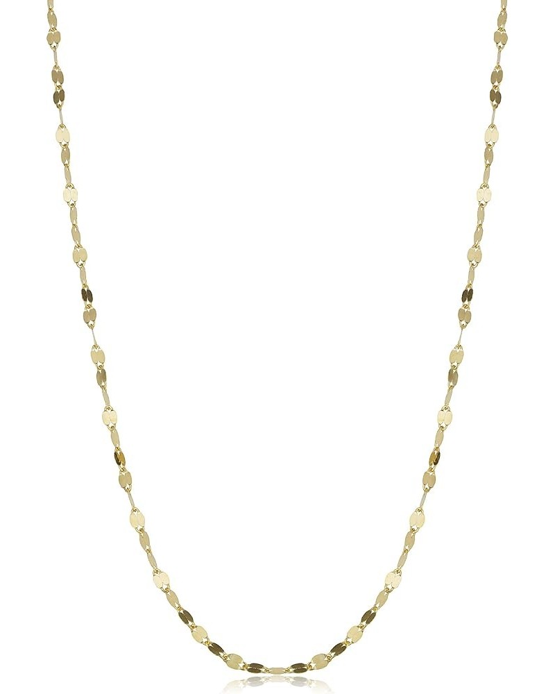 14k Solid Yellow Gold 1.9 mm Mirror Link Chain Necklace (16, 18, 20, 22, 24 or 30 inch) 24 Inches $37.95 Necklaces