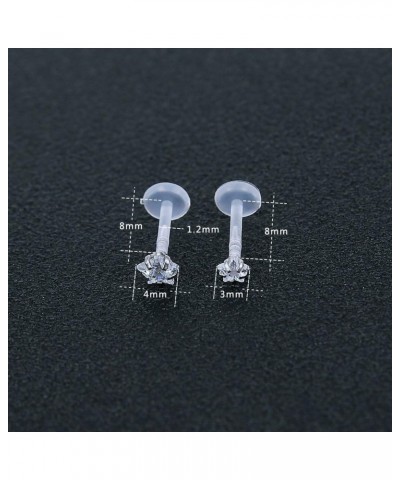 10-12Pcs 16G Clear Bioflex CZ Stone Labret Monroe Lip Ring Helix Tragus Cartilage Earrings Stud Piercing 12pcs (3mm cz) $8.54...