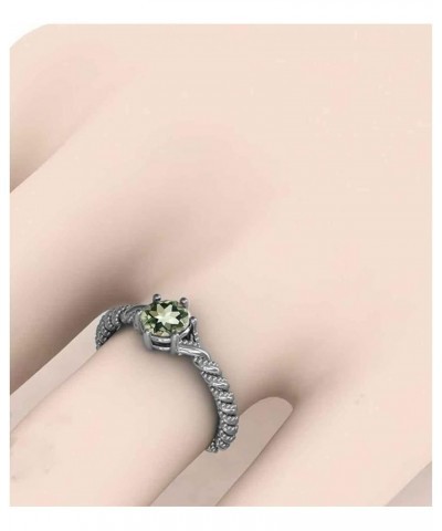 Choose Your Color 925 Sterling Silver Gemstone Antique Ring Art Deco Solitaire Bride Engagement Ring for Women Birthstone Fas...