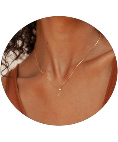 Gold Initial Necklaces for Women, Gold Plated Letter Necklace for Girls, Dainty A-Z Pendant Choker Necklace J-Gold $8.09 Neck...