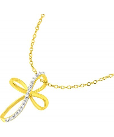 Diamond Cross Pendant Necklace (I-J, I1-I2) - Choice of Metal Type and Carat Weight Yellow - 1/5 Cttw $153.68 Necklaces