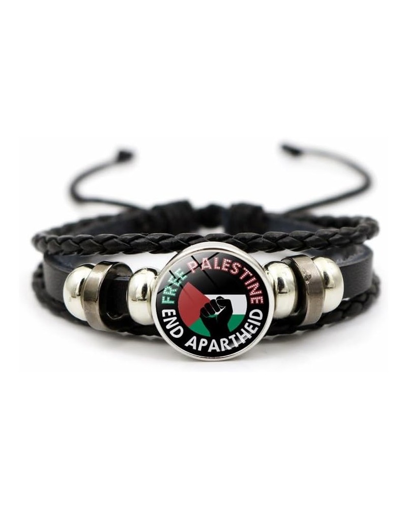 Palestine Flag Braided Bracelet, Free Palestinian Versatile Woven Beaded Wristband, Palestine National Flag Leather Bracelet ...